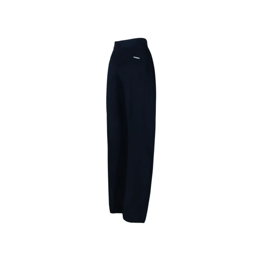 The Attico Bukser*Højtaljede plisserede bukser med brede ben Blå