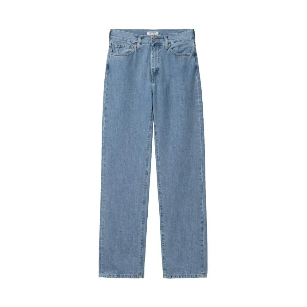 Carhartt Wip Jeans*Højtaljede Straight Leg Denim Bukser Blå