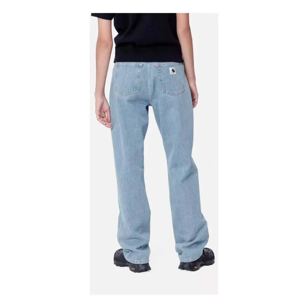 Carhartt Wip Jeans*Højtaljede Straight Leg Denim Bukser Blå