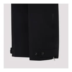 Bottega Veneta Bukser*Højtaljede uldbukser med bælte Sort