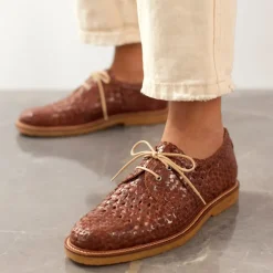 Angulus Snøresko*Håndflettet Snøresko - Tan Braid Brun