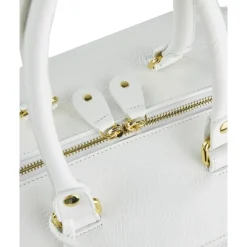 Valsport 1920 Rejsetasker*Håndlavet Mellemstor Rejsetaske med Guld Accenter Hvid