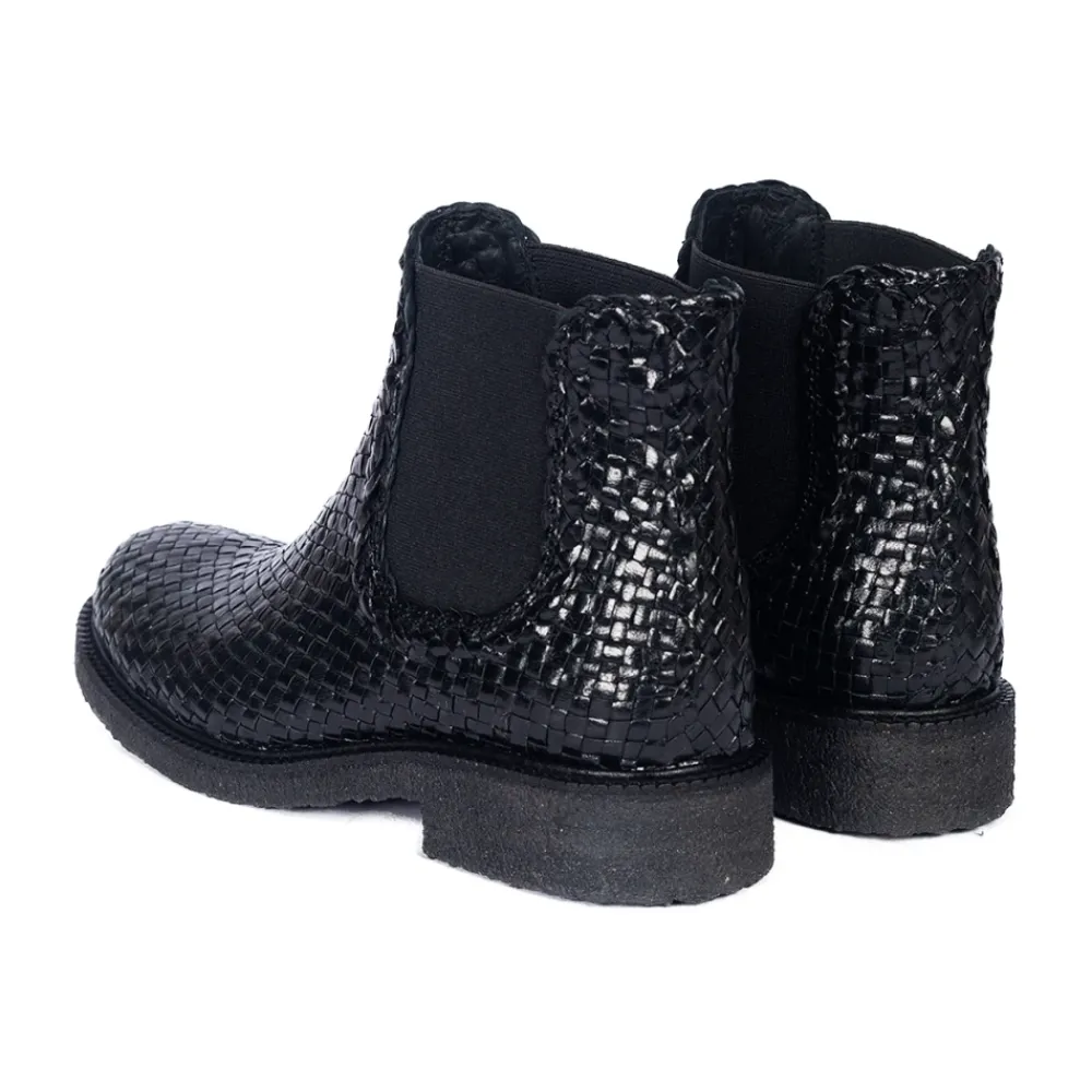 Angulus Støvler|Chelsea Boots*Håndvævet Chelsea Støvle - Sort