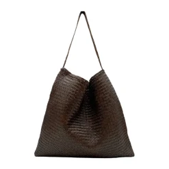 Dragon Diffusion Skuldertasker*Håndvævet lædertote taske Brun