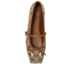Gucci Ballerina Sko*Horsebit Ballet Flat Brun