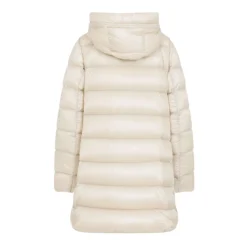 Moncler Jakker*Hættet mellemlang dunjakke Beige