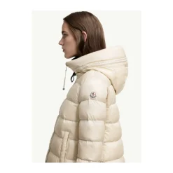 Moncler Jakker*Hættet mellemlang dunjakke Beige