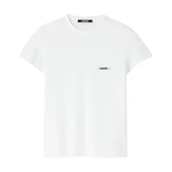 Jacquemus T-Shirts*Bomulds T-Shirt Gros Grain Hvid