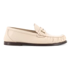 Saint Laurent Loafers*Hvide flade sko med ikonisk monogram Beige