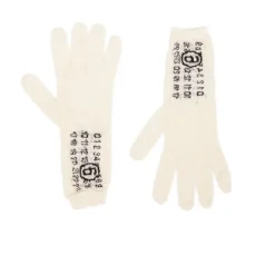 MM6 Maison Margiela Handsker*e Strikhandsker Uldblanding Hvid