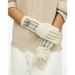 MM6 Maison Margiela Handsker*e Strikhandsker Uldblanding Hvid