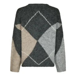 Neo Noir Striktrøjer & Sweatere*Inga Check Fluff Knit Blouse Multifarvet