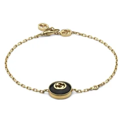 Gucci Smykker*Interlocking armbånd i t d, onyx og diamant Gul