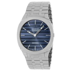 Gucci Ure*Interlocking G Blå Skive Rustfrit Stål Armbånd Grå