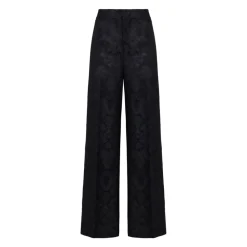 Etro Bukser*Jacquard Wide-Leg Bukser Sort
