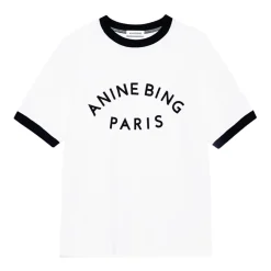 Anine Bing T-Shirts*Jaylin Ivory T-shirt med frontprint Hvid