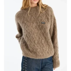 ROTATE Birger Christensen Striktrøjer & Sweatere*Jersey de punto esponjoso Beige