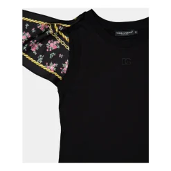 Dolce & Gabbana T-Shirts*Jersey T-shirt med tørklæde Sort