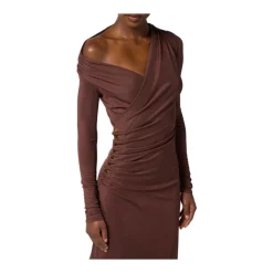 Elisabetta Franchi Kjoler*Jerseykjole med juvelknapper Brun