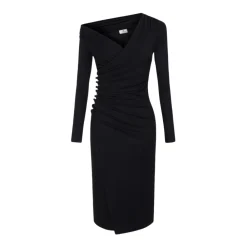 Elisabetta Franchi Kjoler*Jerseykjole med juvelknapper Sort