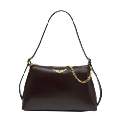 Zadig & Voltaire Skuldertasker*Jim Vintage Patent Taske Brun