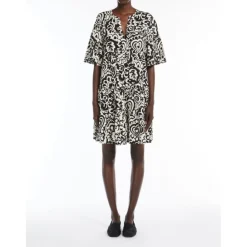 Weekend Max Mara Kjoler*Kaftan-stil bomuldskjole Sort