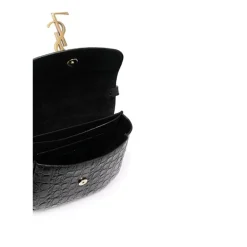 Saint Laurent Skuldertasker*Kaia Croco Skuldertaske Sort