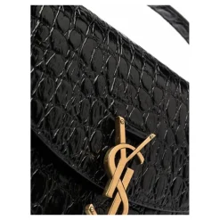 Saint Laurent Skuldertasker*Kaia Croco Skuldertaske Sort
