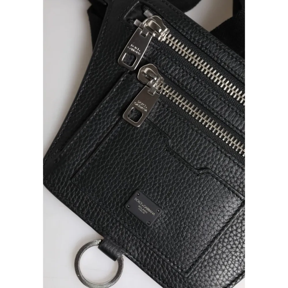 Dolce & Gabbana Bæltetasker*Kalveskind Logo Plakette Bæltetaske Sort