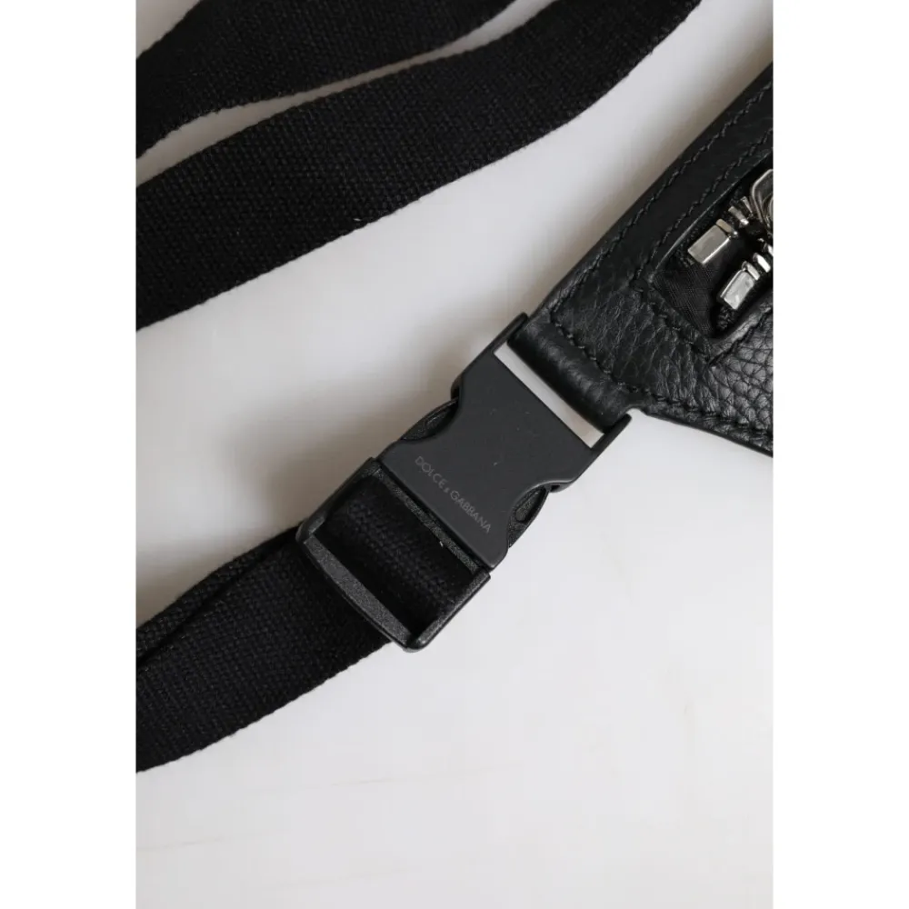 Dolce & Gabbana Bæltetasker*Kalveskind Logo Plakette Bæltetaske Sort