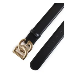 Dolce & Gabbana Bælter*Kalveskindsbælte med DG-logo Sort