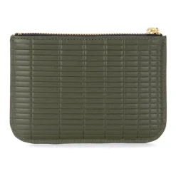 Comme des Garçons Punge & Kortholder*Khaki Læder Brick Pung med Lynlås Grøn