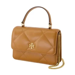 Tory Burch Håndtasker*Kira Diamond Mini Top Handle Wallet On Chain Brun