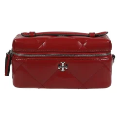 Tory Burch Toilettasker*Kira Diamond Quilt East-West Vanity Case Taske Rød