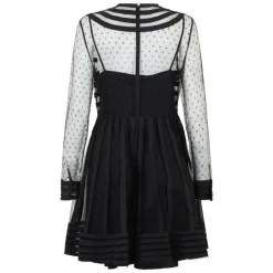 RED Valentino Kjoler*Kjole med struktureret livstykke og knælængde Sort