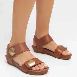 Cashott Sandaler*Klassisk lædersandal - Cognac Brun