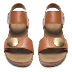 Cashott Sandaler*Klassisk lædersandal - Cognac Brun