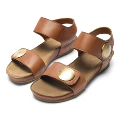 Cashott Sandaler*Klassisk lædersandal - Cognac Brun