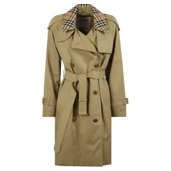 Burberry Frakker*Klassisk Trenchcoat med Revers Grøn