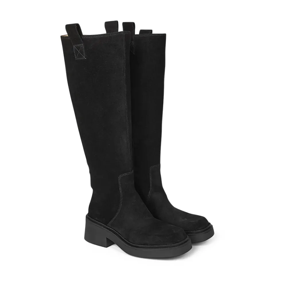 Angulus Støvler*Knæhøj Ruskindsstøvle - Sort