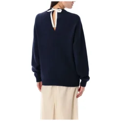 Carven Striktrøjer & Sweatere*Knit Ribbon Back Sort