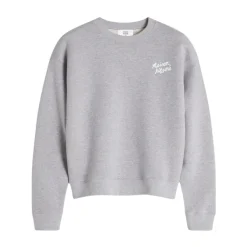 Maison Kitsuné Sweatshirts*Komfortabel Sweatshirt med Maison Kitsune Håndskrift Grå