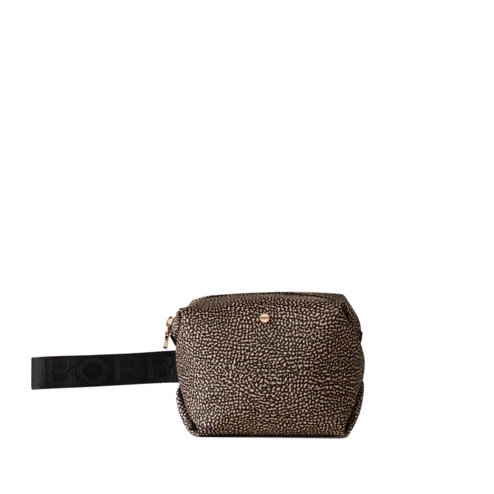 Borbonese Toilettasker*Kompakt Nylon Toilet Taske Brun