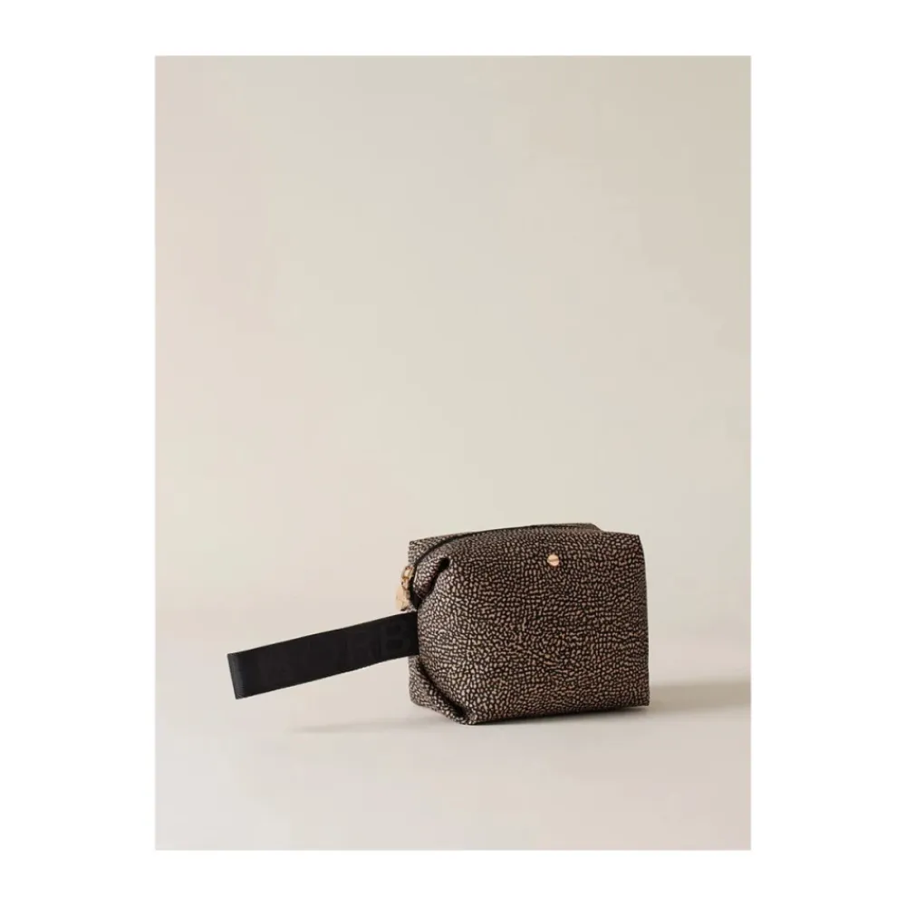 Borbonese Toilettasker*Kompakt Nylon Toilet Taske Brun