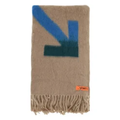 Off White Tørklæder*Kontrasterende Jacquard Mohair Uldtæppe Multifarvet