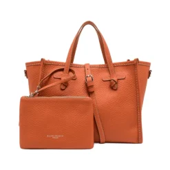 Gianni Chiarini Indkøbstasker*Korallæderhåndtaske med magnetisk lukning Orange