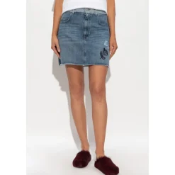 Marni Nederdele*Kort denim nederdel med logo Blå