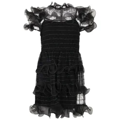 RED Valentino Kjoler*Kort Kjole med Voluminøse Ærmer Sort