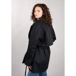 OOF Wear Frakker*Kort Trenchcoat Sort