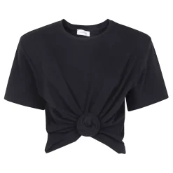 Magda Butrym T-Shirts*Kortærmet Crop Top Sort